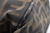 Authentic FENDI Vintage Zucca Hand Bag Purse Canvas Leather Brown Junk 6702I