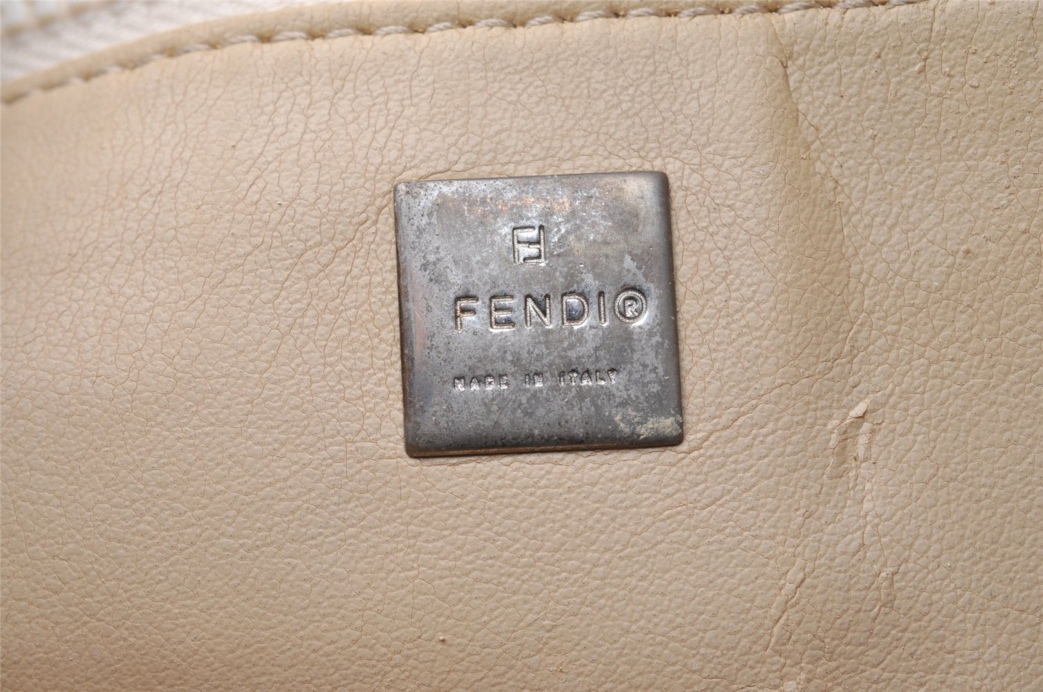 Authentic FENDI Vintage Zucca Hand Bag Purse Canvas Leather Brown Junk 6702I
