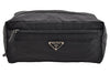 Authentic PRADA Nylon Tessuto Leather Clutch Hand Bag Purse Black 6703I