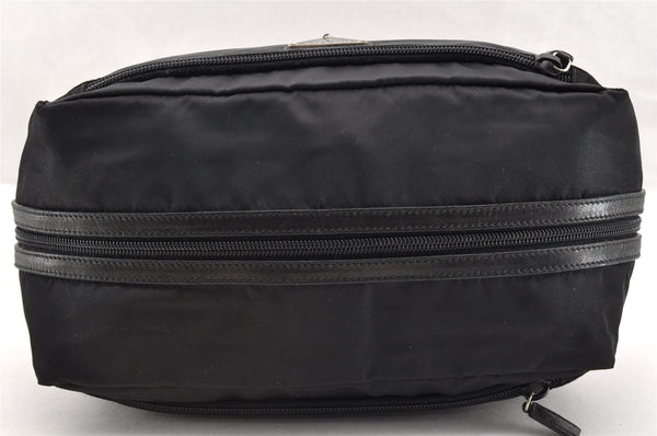 Authentic PRADA Nylon Tessuto Leather Clutch Hand Bag Purse Black 6703I