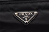 Authentic PRADA Nylon Tessuto Leather Clutch Hand Bag Purse Black 6703I