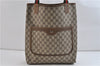 Authentic GUCCI Web Sherry Line Shoulder Tote Bag PVC Leather Brown 6704C