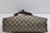 Authentic GUCCI Web Sherry Line Shoulder Tote Bag PVC Leather Brown 6704C