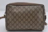 Authentic GUCCI Web Sherry Line Shoulder Cross Bag GG PVC Leather Brown 6705I