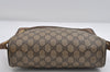 Authentic GUCCI Web Sherry Line Shoulder Cross Bag GG PVC Leather Brown 6705I