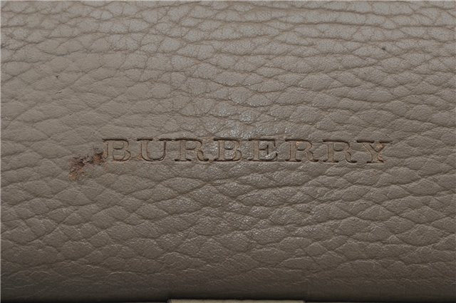 Authentic BURBERRY Vintage Leather Shoulder Cross Body Bag Purse Beige 6706D