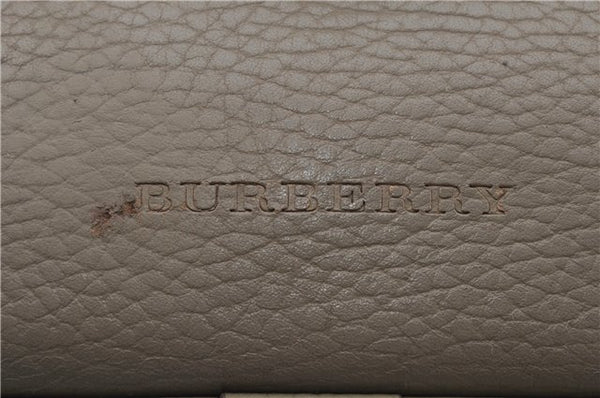 Authentic BURBERRY Vintage Leather Shoulder Cross Body Bag Purse Beige 6706D