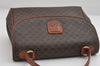 Authentic CELINE C Macadam Blason Pattern Hand Bag Canvas Leather Brown 6706I