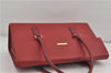 Authentic BURBERRY Vintage Leather Hand Tote Bag Red 6707D