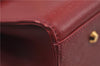 Authentic BURBERRY Vintage Leather Hand Tote Bag Red 6707D