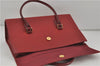 Authentic BURBERRY Vintage Leather Hand Tote Bag Red 6707D