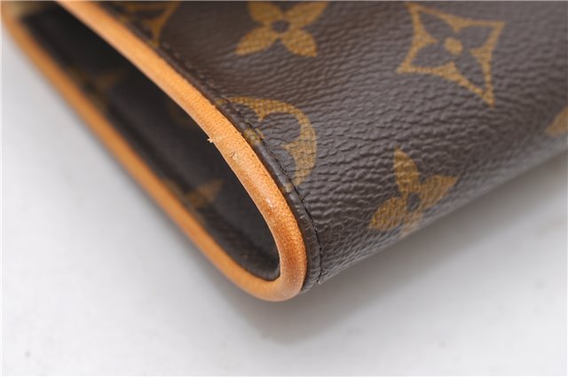 Authentic Louis Vuitton Monogram Pochette Twin GM Shoulder Bag M51852 LV 6708D