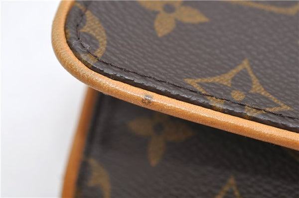 Authentic Louis Vuitton Monogram Pochette Twin GM Shoulder Bag M51852 LV 6708D