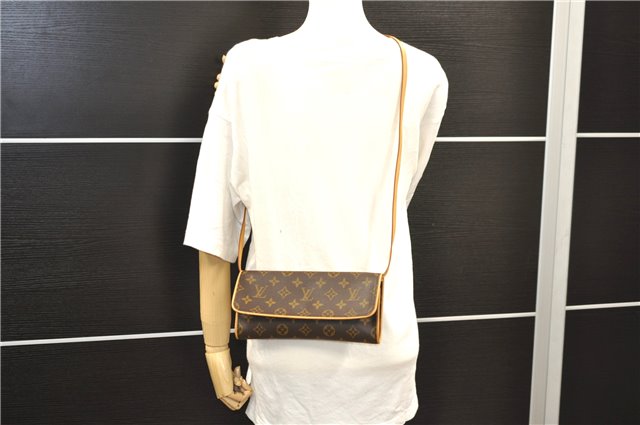 Authentic Louis Vuitton Monogram Pochette Twin GM Shoulder Bag M51852 LV 6708D