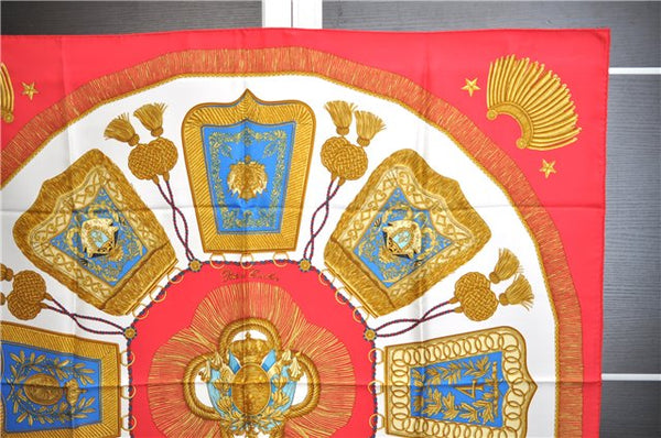 Authentic HERMES Carre 90 Scarf "Paste et Cavalerie" Silk Red 6708E