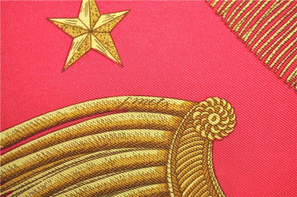 Authentic HERMES Carre 90 Scarf "Paste et Cavalerie" Silk Red 6708E