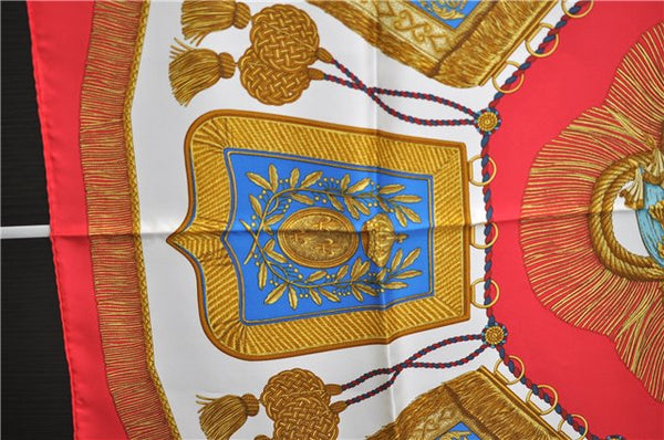 Authentic HERMES Carre 90 Scarf "Paste et Cavalerie" Silk Red 6708E