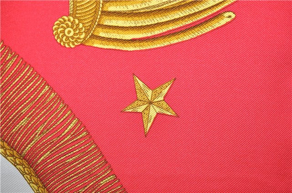 Authentic HERMES Carre 90 Scarf "Paste et Cavalerie" Silk Red 6708E