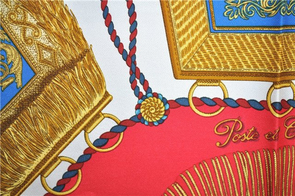 Authentic HERMES Carre 90 Scarf "Paste et Cavalerie" Silk Red 6708E