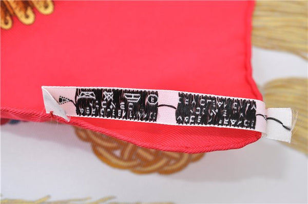 Authentic HERMES Carre 90 Scarf "Paste et Cavalerie" Silk Red 6708E
