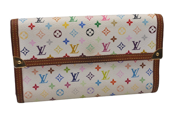 Auth Louis Vuitton Monogram Multicolor Porte Tresor International Wallet 6708I