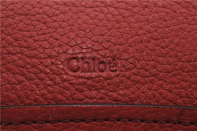 Authentic Chloe Paraty 2Way Shoulder Hand Bag Leather Red 6709D