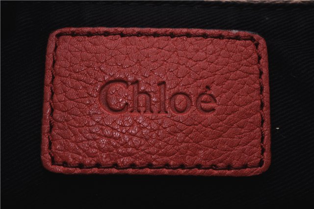 Authentic Chloe Paraty 2Way Shoulder Hand Bag Leather Red 6709D