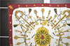Authentic HERMES Carre 90 Scarf "LES CLES" Silk Bordeaux Red 6711E