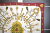 Authentic HERMES Carre 90 Scarf "LES CLES" Silk Bordeaux Red 6711E