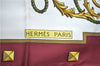 Authentic HERMES Carre 90 Scarf "LES CLES" Silk Bordeaux Red 6711E