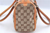 Authentic GUCCI Abbey Hand Boston Bag Purse GG Canvas Leather 130942 Brown 6712F