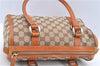 Authentic GUCCI Abbey Hand Boston Bag Purse GG Canvas Leather 130942 Brown 6712F