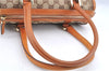 Authentic GUCCI Abbey Hand Boston Bag Purse GG Canvas Leather 130942 Brown 6712F