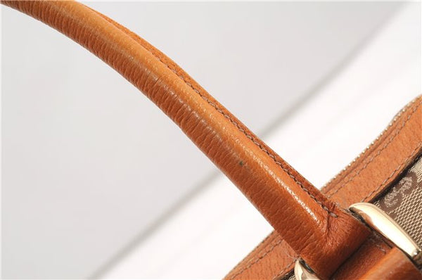 Authentic GUCCI Abbey Hand Boston Bag Purse GG Canvas Leather 130942 Brown 6712F