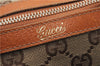 Authentic GUCCI Abbey Hand Boston Bag Purse GG Canvas Leather 130942 Brown 6712F