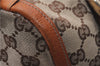 Authentic GUCCI Abbey Hand Boston Bag Purse GG Canvas Leather 130942 Brown 6712F