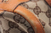 Authentic GUCCI Abbey Hand Boston Bag Purse GG Canvas Leather 130942 Brown 6712F