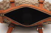 Authentic GUCCI Abbey Hand Boston Bag Purse GG Canvas Leather 130942 Brown 6712F