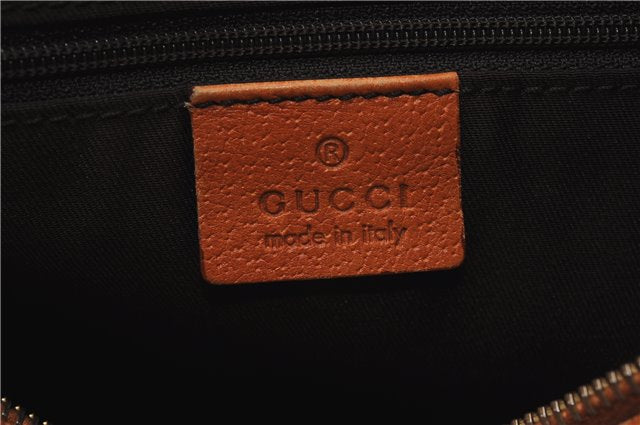 Authentic GUCCI Abbey Hand Boston Bag Purse GG Canvas Leather 130942 Brown 6712F