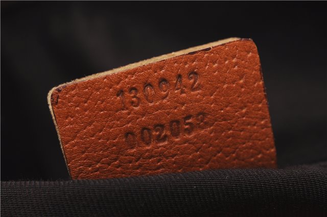 Authentic GUCCI Abbey Hand Boston Bag Purse GG Canvas Leather 130942 Brown 6712F