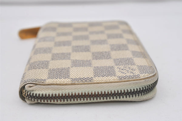 Authentic Louis Vuitton Damier Azur Zippy Compact Wallet Purse N60029 LV 6712I