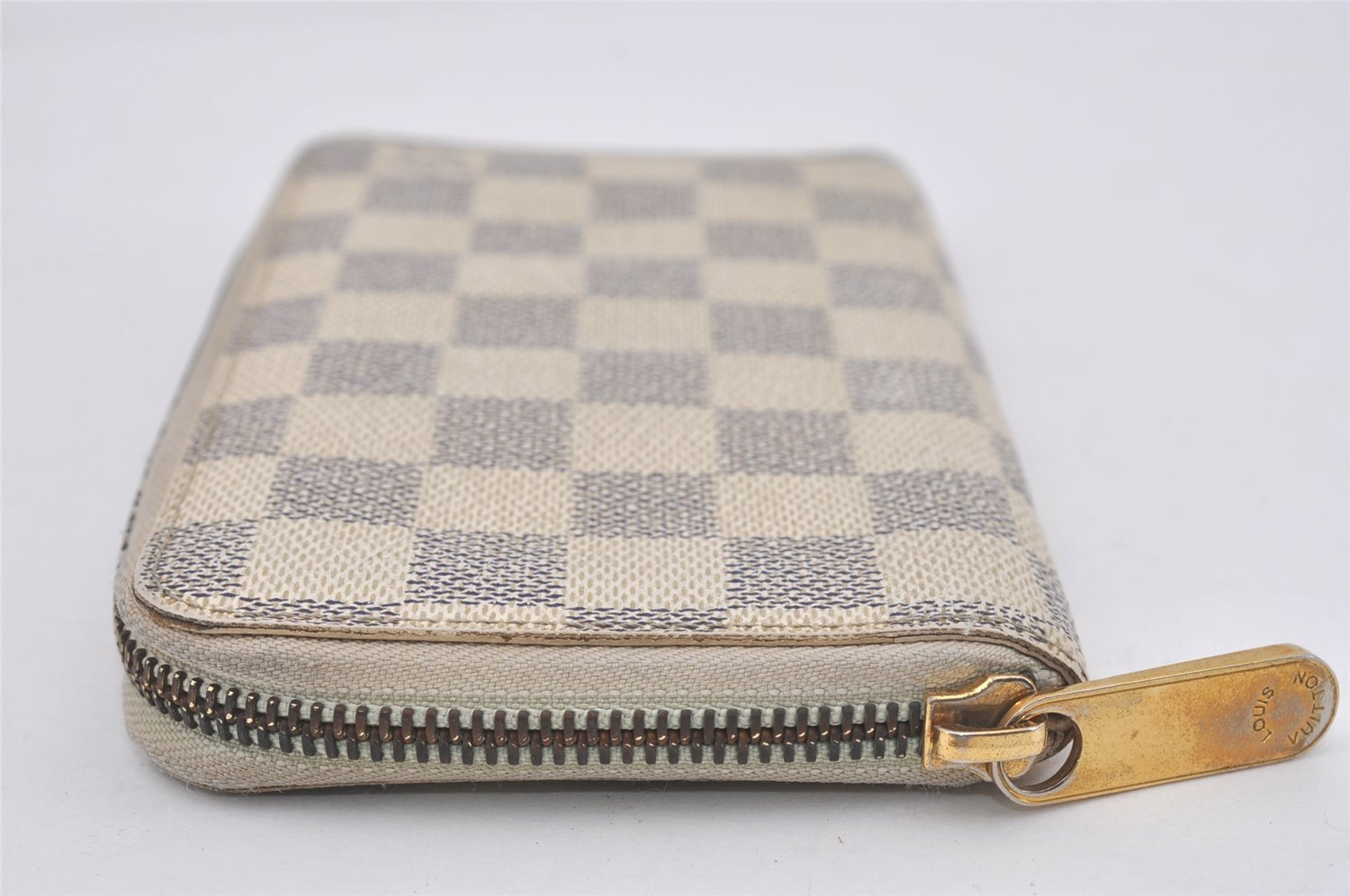 Authentic Louis Vuitton Damier Azur Zippy Compact Wallet Purse N60029 LV 6712I