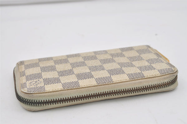 Authentic Louis Vuitton Damier Azur Zippy Compact Wallet Purse N60029 LV 6712I