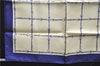Authentic HERMES Petit Carre 40 Scarf Handkerchief Belt Pattern Silk Navy 6715E