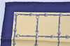 Authentic HERMES Petit Carre 40 Scarf Handkerchief Belt Pattern Silk Navy 6715E