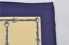 Authentic HERMES Petit Carre 40 Scarf Handkerchief Belt Pattern Silk Navy 6715E