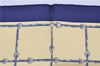 Authentic HERMES Petit Carre 40 Scarf Handkerchief Belt Pattern Silk Navy 6715E