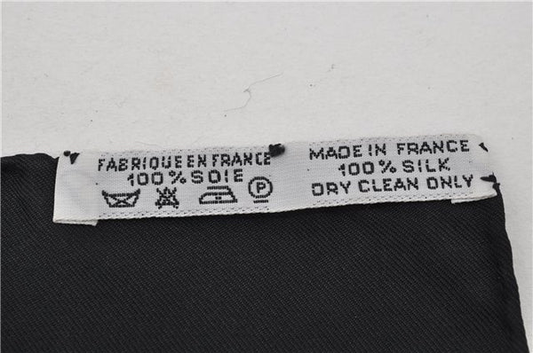 Authentic HERMES Carre 90 Scarf "PASSIFLORES" Silk Black 6717E