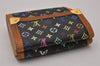 Louis Vuitton Monogram Multicolor Porte Monnaie Billet Carte Credit Black 6721I