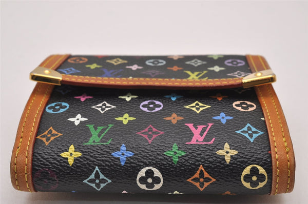 Louis Vuitton Monogram Multicolor Porte Monnaie Billet Carte Credit Black 6721I